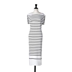 Her lip to ワンピース Striped Turtleneck Mini Knit Dress