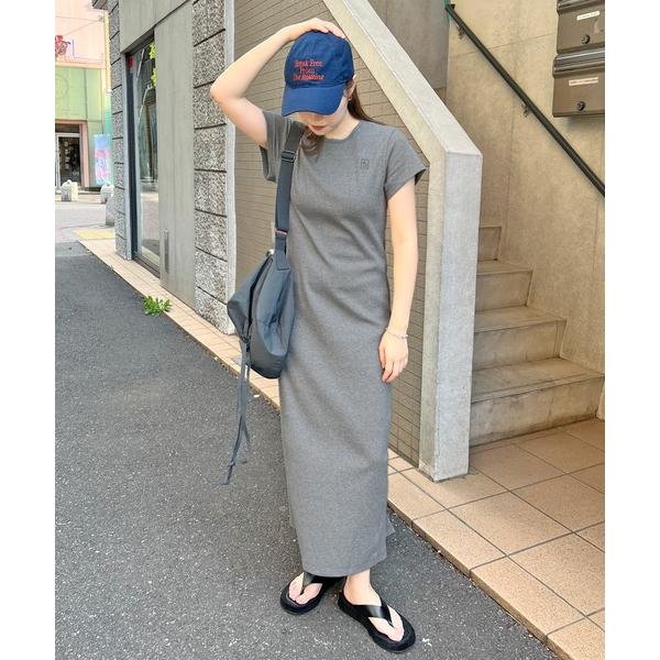 ワンピース 「3サイズ展開」ワンポイント刺繍ワンピース