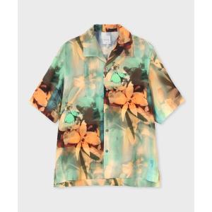 PS Paul Smith シャツ 半袖 Half Tone Floral” ストライプ オープン
