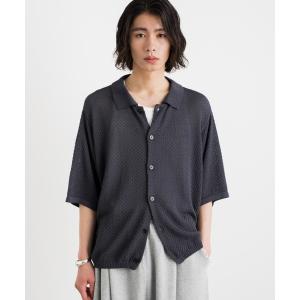 SINSS シャツ Ombre cropped open collar shirt / オンブレクロップド