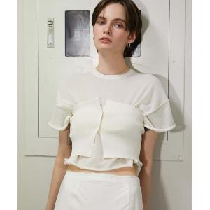 CREDONA（クレドナ） tシャツ LACE PATCHWORK TOPS/レースパッチワーク