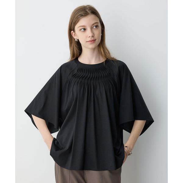 tシャツ 「接触冷感」EASY ELEGANCEタックデザインプルオーバー レディース