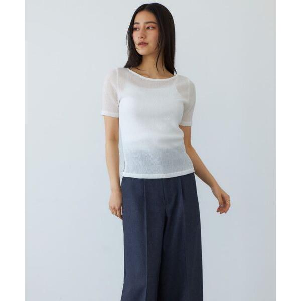 tシャツ シアーリンクルハーフスリーブプルオーバー 「低身長・小柄女性」 レディース