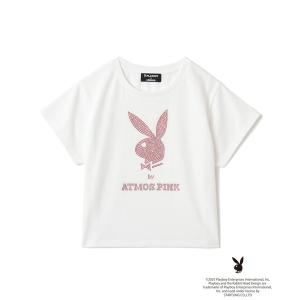 tシャツ 半袖 PLAYBOY x atmos pink Rhinestone T-shirt / プレイボーイ アトモス ピンク ラインストーン T シャツ 「SP」 レディース