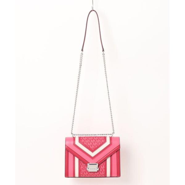 ショルダーバッグ バッグ WHITNEY カラーブロック フラップ チェーン ショルダー ミディアム...