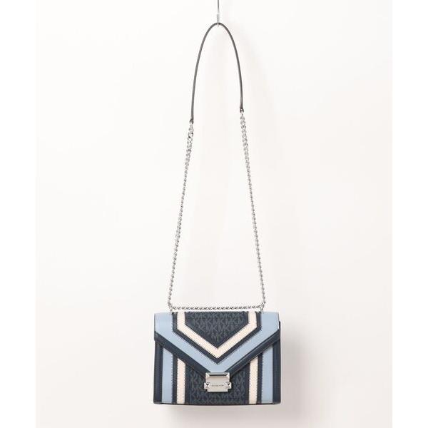 ショルダーバッグ バッグ WHITNEY カラーブロック フラップ チェーン ショルダー ミディアム...