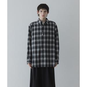 シャツ loose basic oversize shirt - ombre check / ルーズベーシックオーバーサイズシャツ - オンブレチェッ