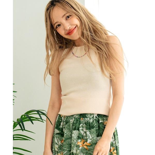 タンクトップ ノースリーブ アメスリ リブ タンクトップ レディース