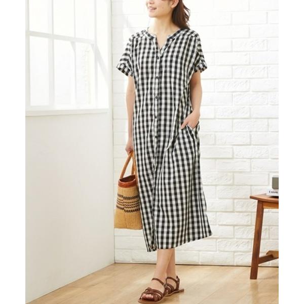 授乳ブラ マタニティ 「マタニティ」リボン付き半袖シャツワンピース