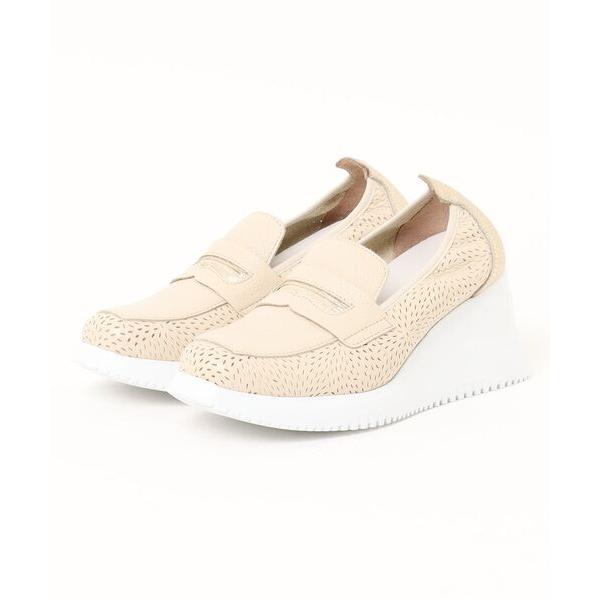 ローファー WONDERS ワンダーズ  ウエッジレーザーカットコインローファー レディース