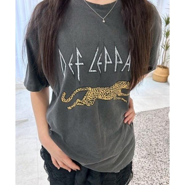 tシャツ ipugo/イプゴ ピグメントレオパード ロゴトップス レディース