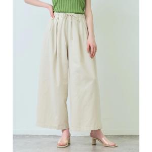 パンツ フレンチリネン イージーワイドパンツ レディース