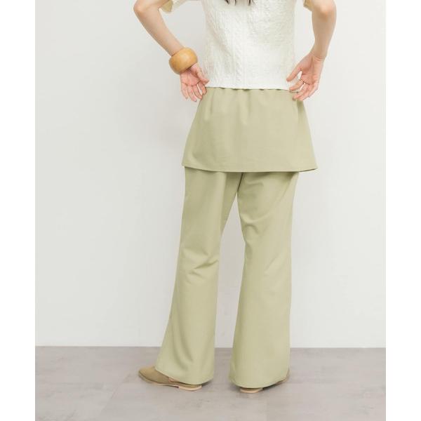 パンツ 「2サイズ展開」スカートレイヤードフレアパンツ レディース