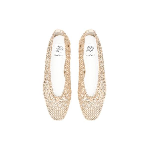 バレエシューズ パンプス 手編み フラット バレエシューズ