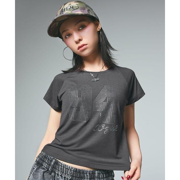 tシャツ RHINESTONE NUMBERING BABY TEE レディース