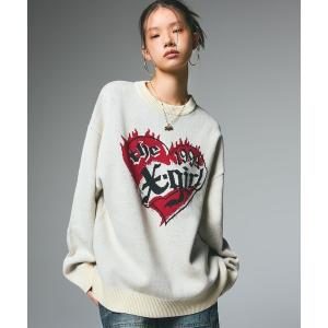 ニット セーター HEART LOGO JACQUARD KNIT TOP レディース メンズ