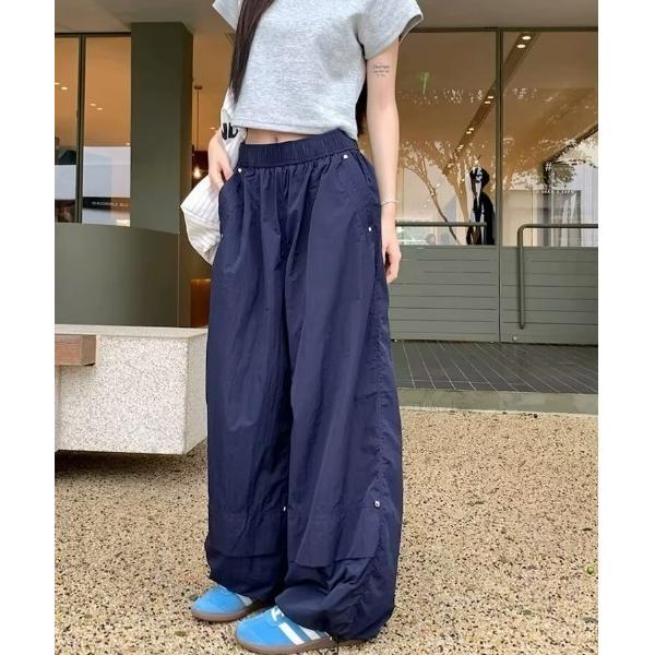 ワイドパンツ パンツ セミワイドワークパンツ レディース