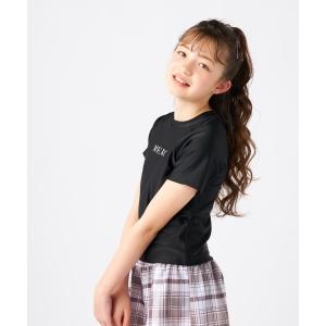 水着 「REYES REYES」キッズ2点セット水着 半袖ラッシュTシャツ インナー付き ラッシュガード キッズ 子供 女の子