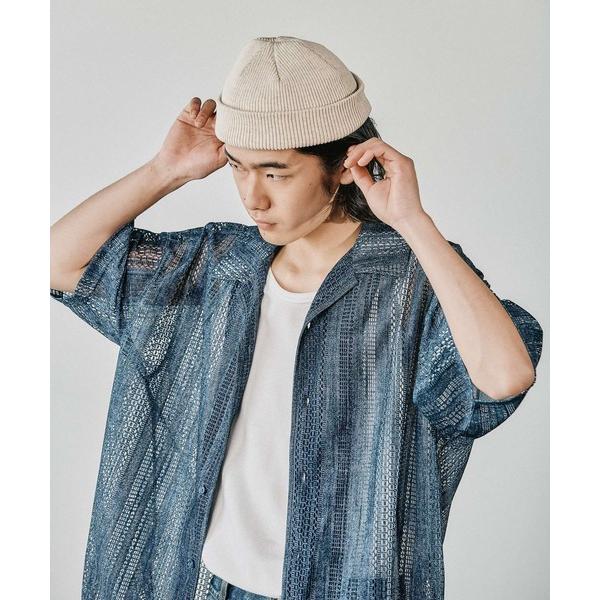 シャツ 「オシャレ感UP」インディゴライクレースシャツ メンズ