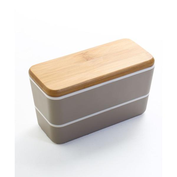 弁当箱 くすみカラー 2段弁当箱 ランチボックス 竹蓋 長方形