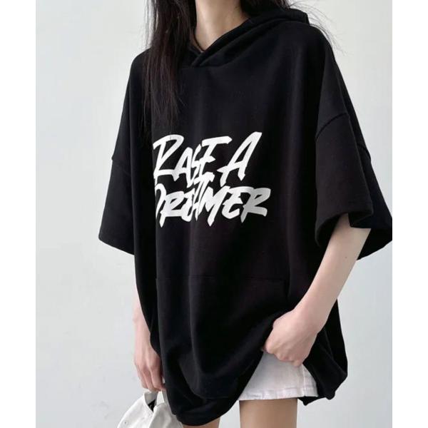 パーカー プルオーバーパーカー 半袖 レディース