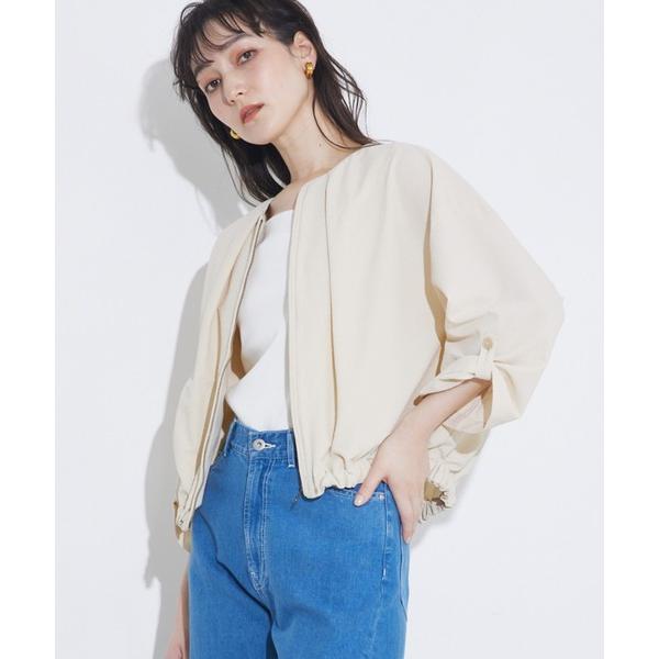 ブルゾン アウター 「セットアップ対応」シアサッカーブルゾン/夏服/サマージャケット/オフィスカジュ...