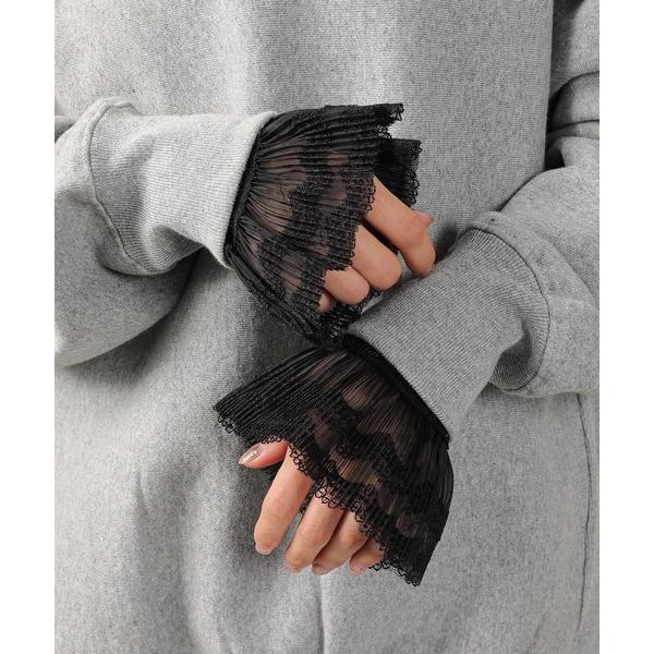 アームカバー レース フリル シアー プリーツ 付けカフス ウエディング 着物 レディース