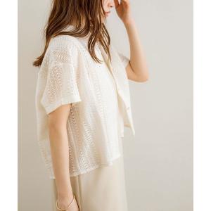 ブラウス シャツ 夏 半袖 「NOAHL」レースボックスシャツ レディース