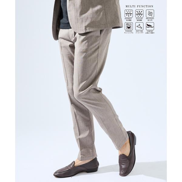 スラックス 「セットアップ対応」吸水速乾 リネンライク スラックス パンツ メンズ レディース