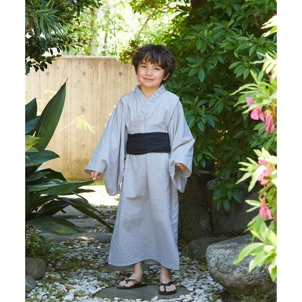 浴衣 「リンクコーデ」ギャザーカラープルオーバー浴衣セット キッズ 子供 男の子