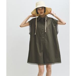 オールインワン レースシャツロンパース レディース