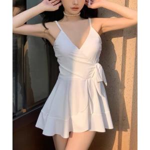 水着 クロスラップ フレア スカート ハイウエスト カシュクールデザイン ワンピース水着 スイムウェア「10色展開」 レディース｜ZOZOTOWN Yahoo!店