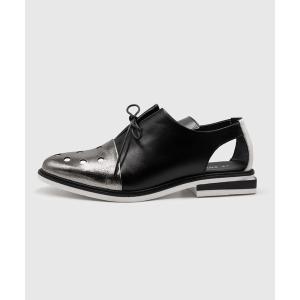 フォーマルシューズ LE BOHEMIEN ボヘミアン メタリックコンビオックスフォードシューズ レディース