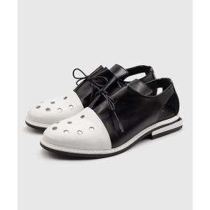 フォーマルシューズ LE BOHEMIEN ボヘミアン メタリックコンビオックスフォードシューズ レディース