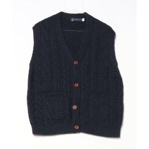 「HERRINGBONE CLUB」 「Britisy」ニットベスト M ネイビー メンズ