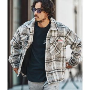 A BATHING APE◇ピーコート/L/ウール/GRY/チェック : セカンド