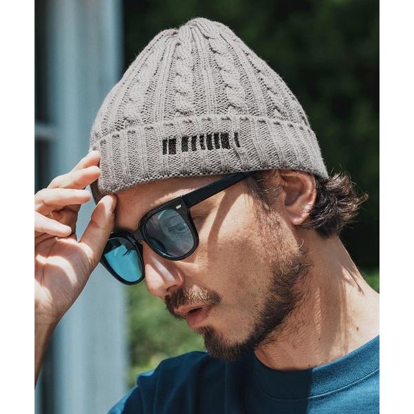 ニット帽 ニットキャップ メンズ mko12920- Barcode Embroidery Cabl...