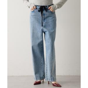 センタープレスデニムパンツ レディース