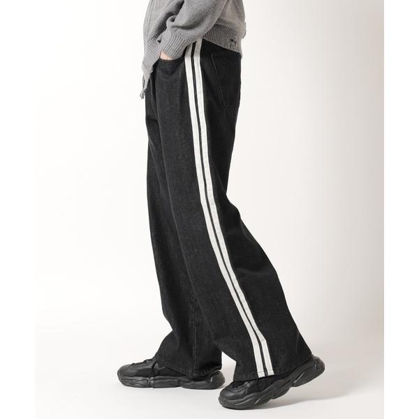 ジーンズ side line denim pants / サイドライン デニムパンツ メンズ レディ...