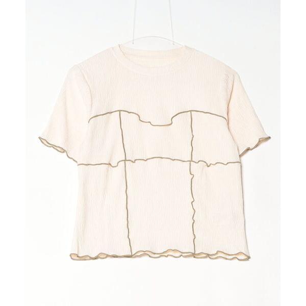 tシャツ プリーツ配色ビスチェデザインプルオーバー/秋カラー レディース