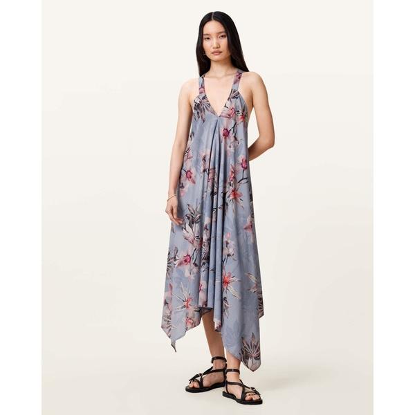 ワンピース 夏 LIL ASYMMETRIC FLORAL PRINT MIDI DRESS | L...