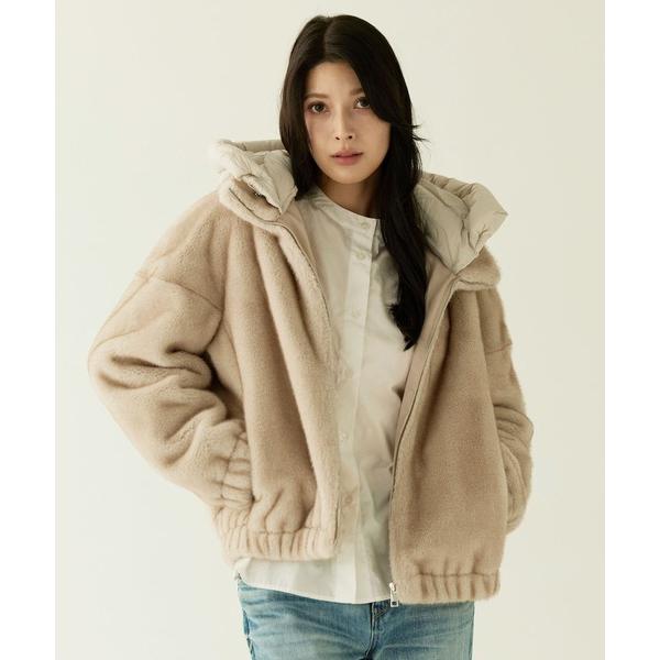 コート アウター フェイクファージャケット フード付き レディース