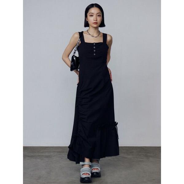 ワンピース アシンメトリードローマキシワンピース