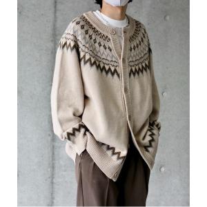 「y/m by れぽすけ」 ニットカーディガン LARGE ベージュ メンズ