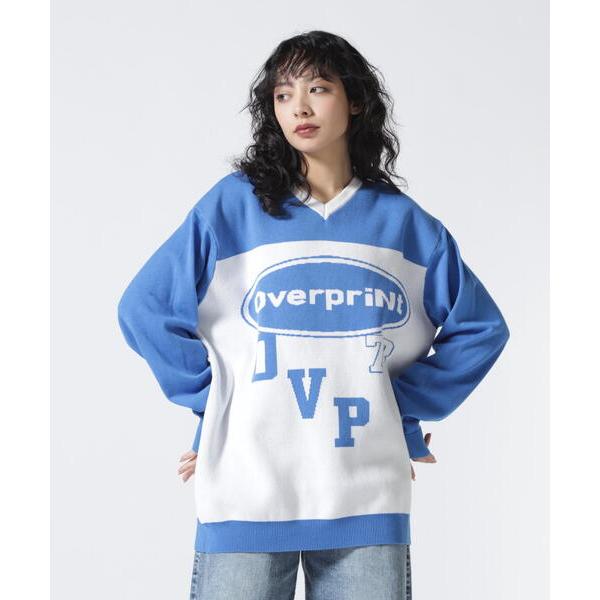 ニット セーター overprint/オーバープリント/OVAL V NECK COTTON KNI...