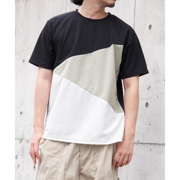 tシャツ 「コスパ最強1990円(税抜)」「接触冷感／吸水速乾」マルチファンクション斜め切り替えTシ...