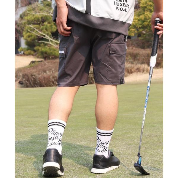カーゴパンツ (RM)「LUXE/R GOLF」ストレッチ クロス サイドライン ショート カーゴパ...