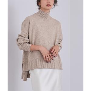 ニット セーター スフレタッチハイネックオーバーサイズニット レディース