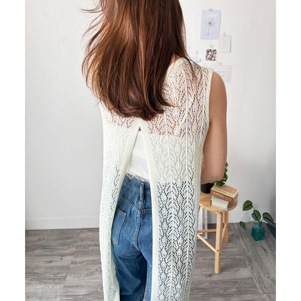 ベスト ジレ 前後2wayが嬉しい♪体型カバーも出来て夏のイベントにおすすめ。透かし編みジレワンピー...