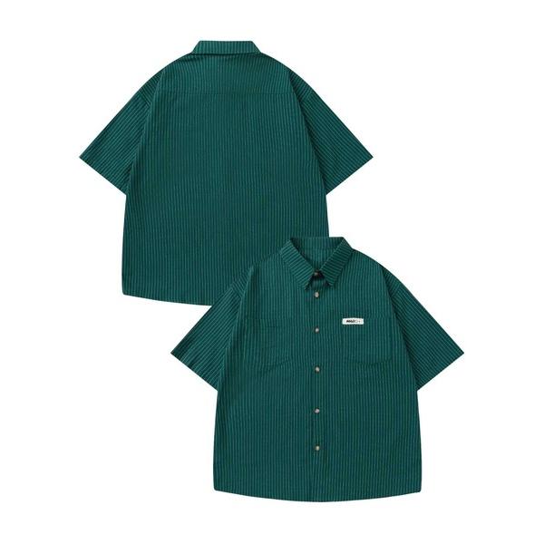 シャツ ユニークラインストライプ半袖シャツ (SS) メンズ レディース